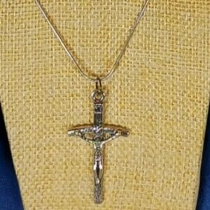 Silver Crucifix Necklace Christian Devotional Jewelry Streetwear Trad Goth Y2k